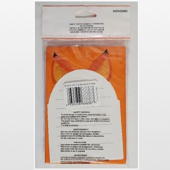 New Invitations Cards Universal All Occasions Fox Woodland Animals Orange - Picture 6 of 11